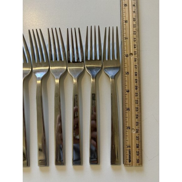Set of 12 Dansk Meridian Pattern Glossy 18/10 Stainless Steel Salad Forks 7.75” - Picture 4 of 8